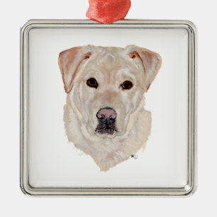Gul Labrador Retriever Julgransprydnad Metall