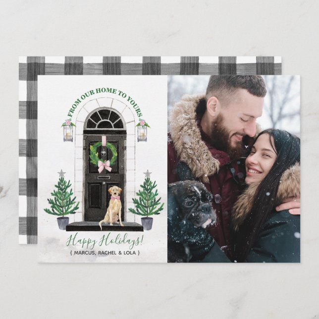 Gul Labrador Retriever Julkort Inbjudningar (Fram/baksida)