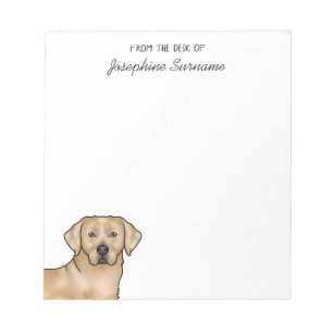 Gul Labrador Retriever Lab Hund Anpassat Namn Anteckningsblock