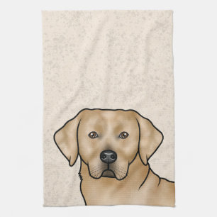 Gul Labrador Retriever Lab Hund Huvud Beige Kökshandduk