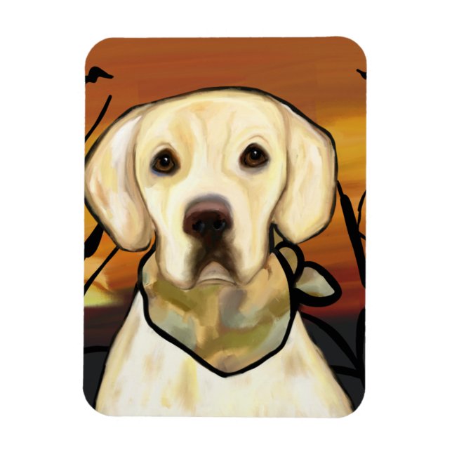 Gul Labrador Retriever Magnet (Vertikal)