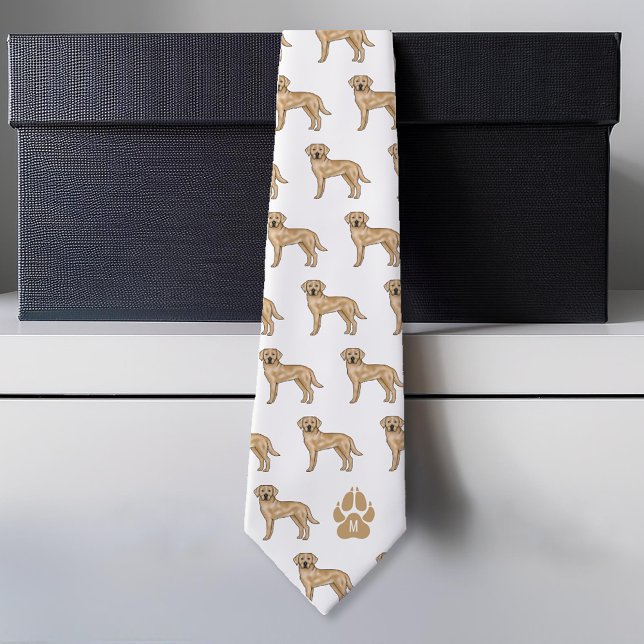 Gul Labrador Retriever Mönster Anpassad Monogram Slips (Please note: This image is a digital mockup.)