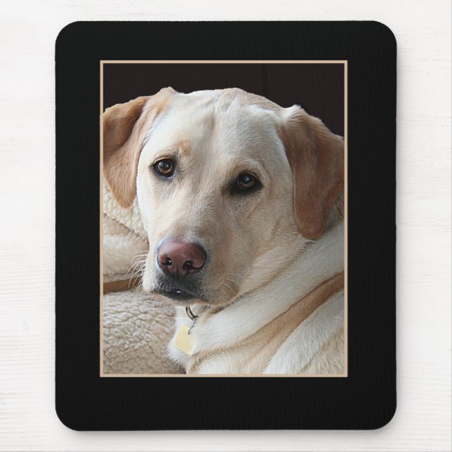 Gul Labrador Retriever Mousepad Musmatta (Framsidan)