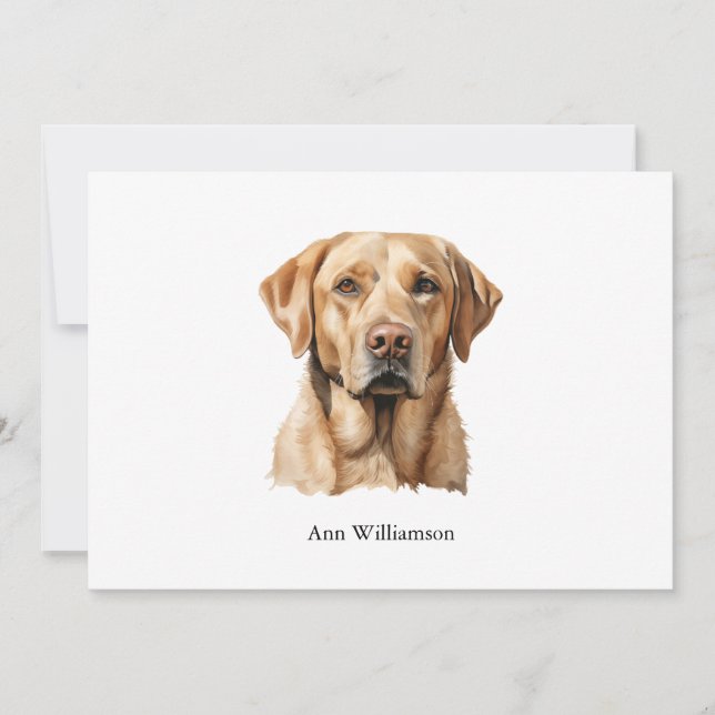 Gul Labrador Retriever Notkort Inbjudningar (Framsida)