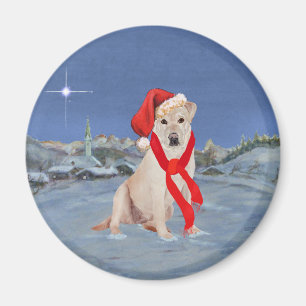 Gul Labrador Retriever på en vinterskväll Magnet