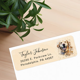 Gul labrador Retriever Returadressetikett Returadress Etikett