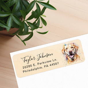 Gul labrador Retriever Returadressetikett Returadress Etikett