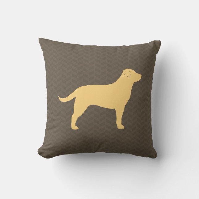 Gul Labrador Retriever Silhuett | Hundras Kudde (Framsida)