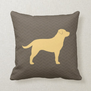 Gul Labrador Retriever Silhuett Hundras Kudde