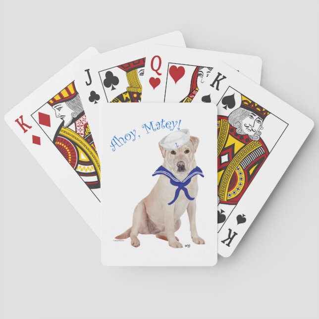Gul Labrador Retriever Sjöman Casinokort (Baksidan)