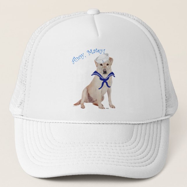 Gul Labrador Retriever Sjöman Truckerkeps (Framsida)