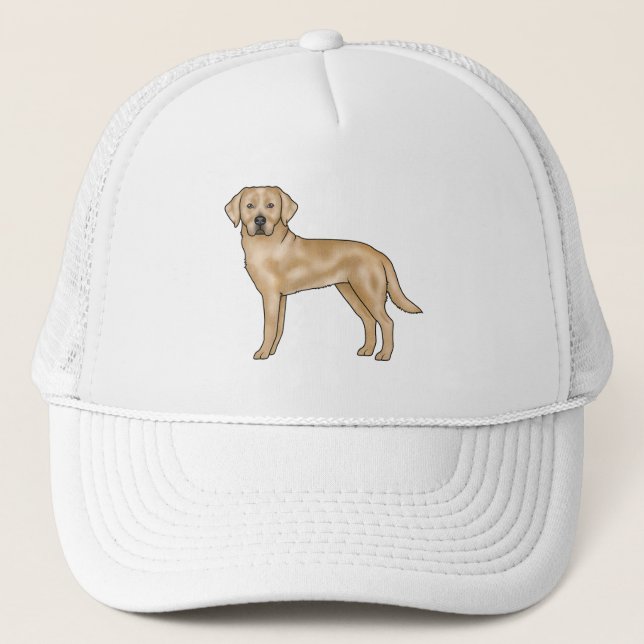 Gul Labrador Retriever Söt Tecknad Lab Hund Keps (Framsida)