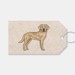 Gul Labrador Retriever Tecknad Lab Hund Beige Presentetikett