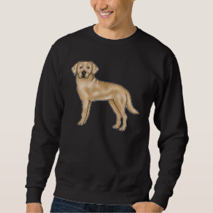 Gul Labrador Retriever Tecknad Lab Hund Design Lång Ärmad Tröja