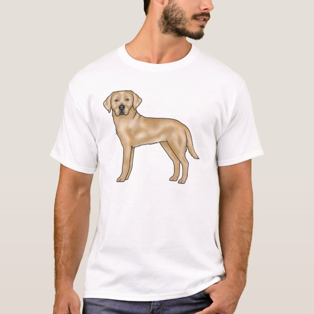 Gul Labrador Retriever Tecknad Lab Hund Konst T Shirt (Framsida)