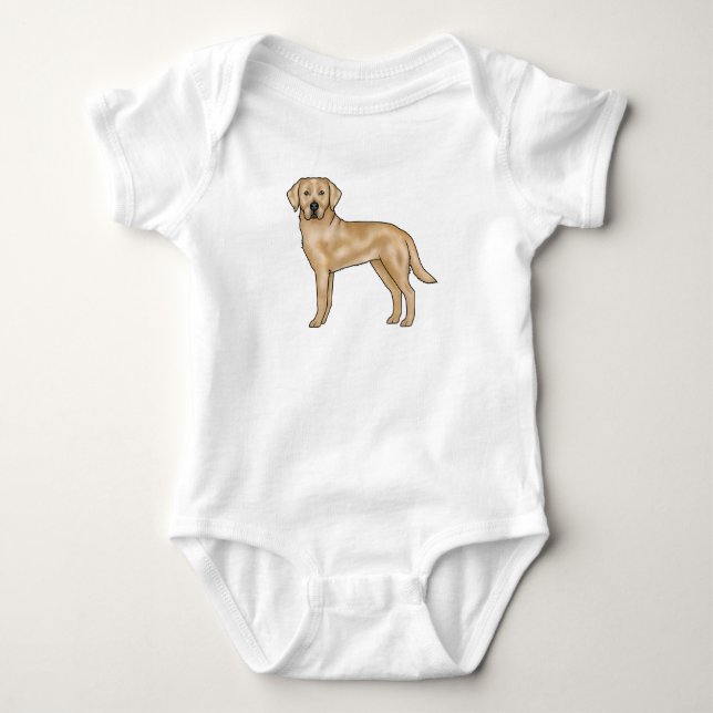Gul Labrador Retriever Tecknad Lab Hund Valp T Shirt (Framsida)