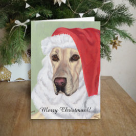 Gul Labrador Santa jul Helgkort