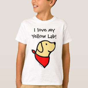 Gul Labrador & Scarftecknad T-shirt