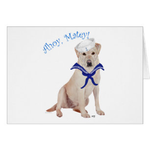 Gul Labrador Sjöman Hälsningskort