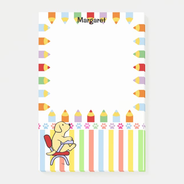 Gul Labrador student 1 Post-it Block (Framsida)