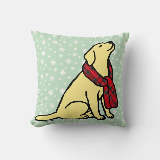 Gul Labrador TartanScarf 2 Kudde (Framsida)