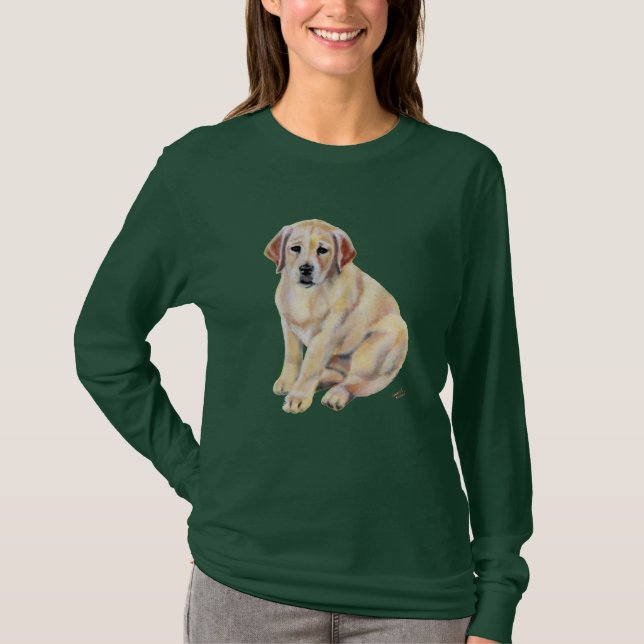 Gul Labrador valp T-shirt (Framsida)