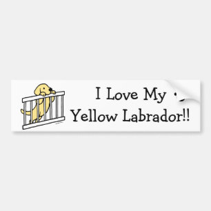 Gul Labrador valptecknad Bildekal