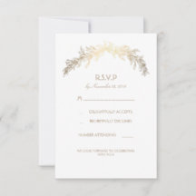 Gul lagerkrans bröllop RSVP-kort