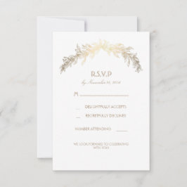 Gul lagerkrans bröllop RSVP-kort OSA Kort