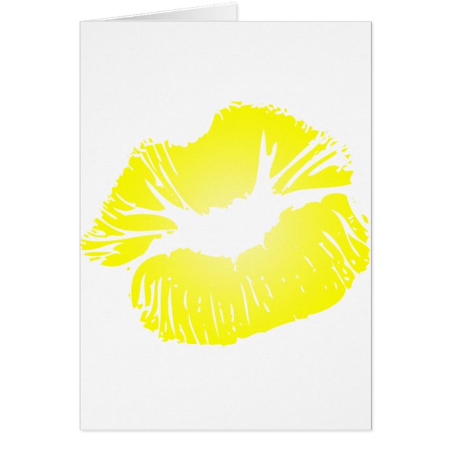 Gul läppar hälsningskort (Framsidan)