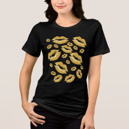 Gul läppavtryck Flirtig kul T Shirt