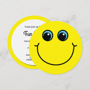 Gul le inbjudan för Emoji ansikteparty