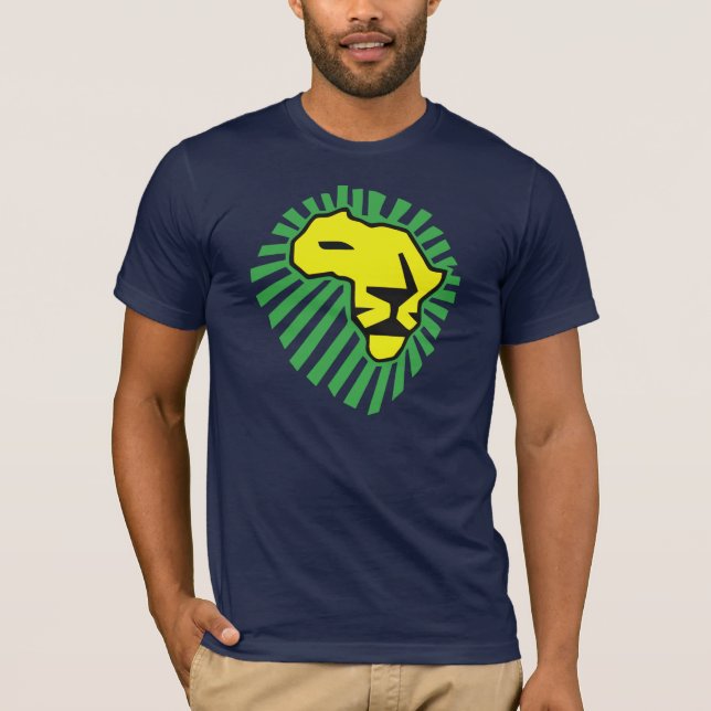 Gul lejon grön Mane denna Time för afrikaskjorta Tee Shirt (Framsida)