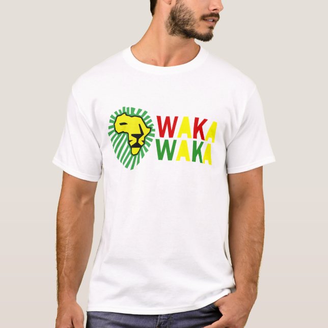 Gul lejon grön ManeWaka Waka skjorta T-shirt (Framsida)