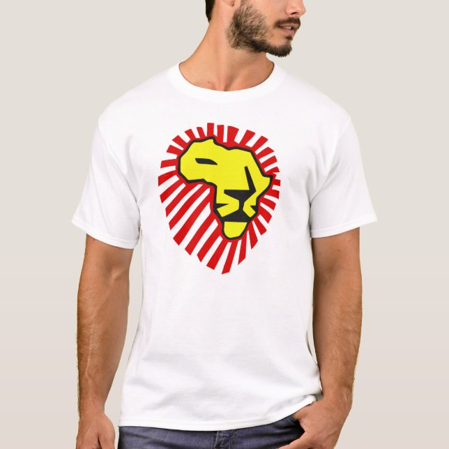 Gul lejon röd Mane denna Time för afrikaskjorta T Shirt (Framsida)