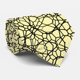 Gul Lekfull Originell Geometrisk Linjär Monogram Slips
