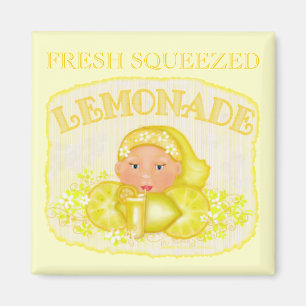 Gul Lemonademagnet för sommar Magnet