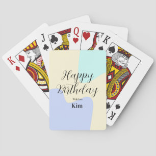 Gul lila grön glad födelsedag abstrakt pastell casinokort