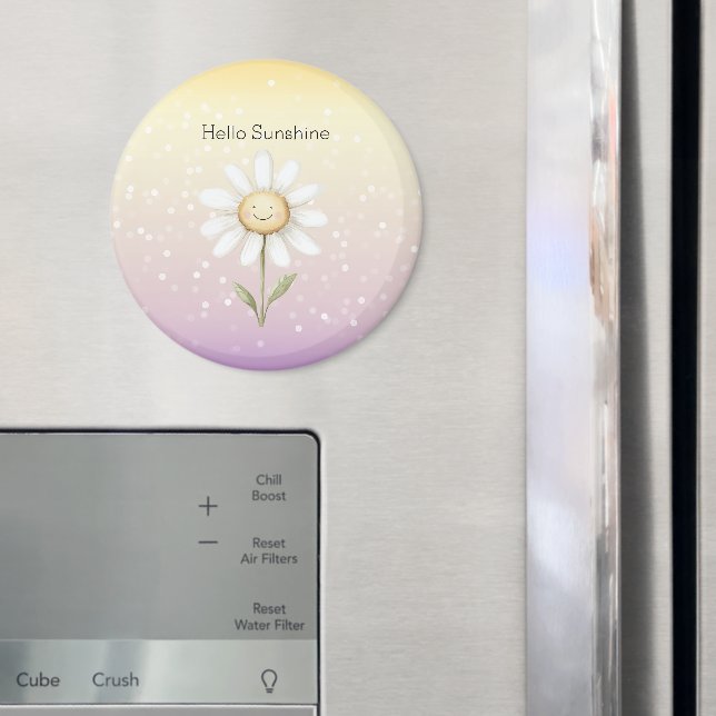 Gul Lila Vit Bokeh Prickar Tusenskönna Solsken Magnet (In Situ (Fridge))