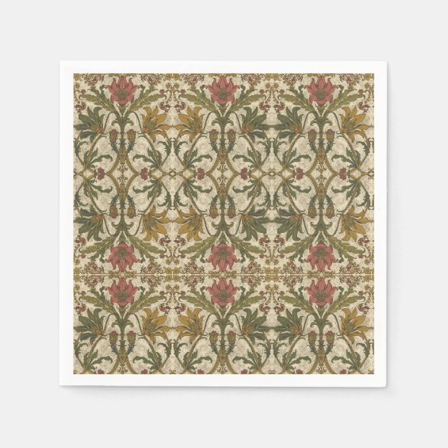 Gul Lilja Vildblommor William Morris  Pappersservett (Framsidan)