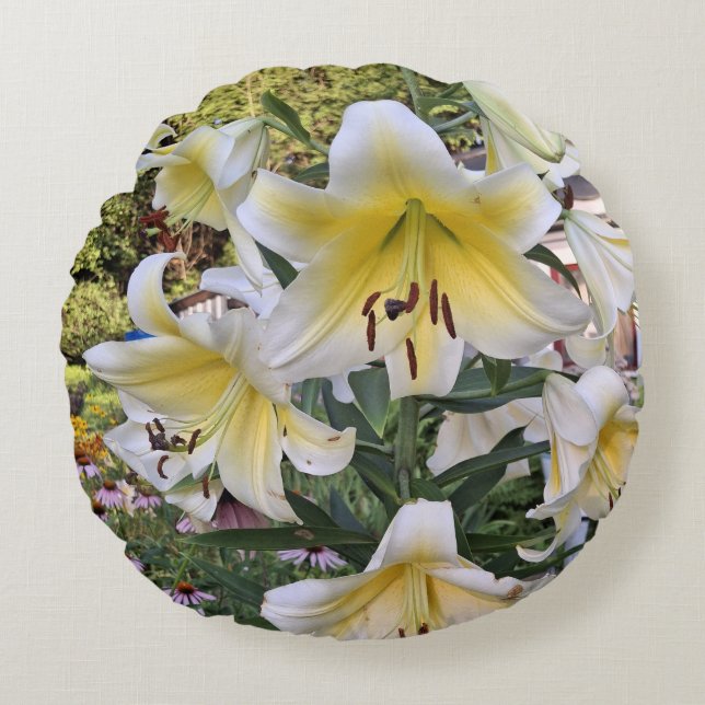 Gul Lilly Glas Rund Kudde (Framsidan)