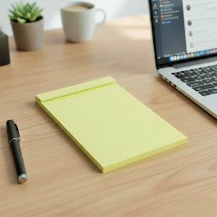 Gul Liten Grafisk Pappersanteckningsblock (Rutnät, Post-it Block