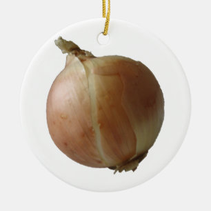 Gul lök julgransprydnad keramik
