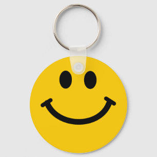 Gul lycklig ansiktekeychain nyckelring