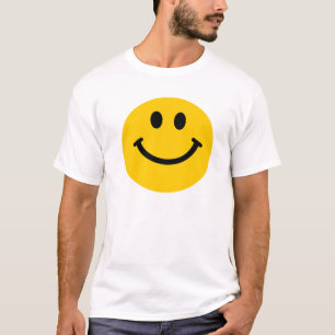 Gul lycklig ansiktet-skjorta t shirt