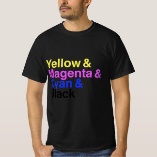 Gul & Magenta & Cyan & Svart T Shirt