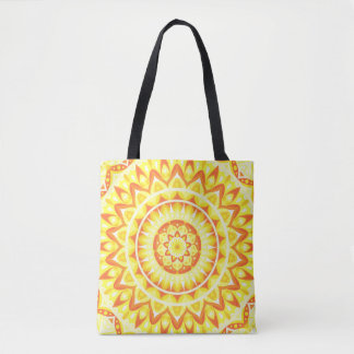 Gul Mandala Ljus Boho Inköps Livlig Glad Tygkasse