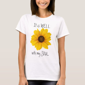 Gul Margerita Det är väl med min själ Inspirerande T Shirt