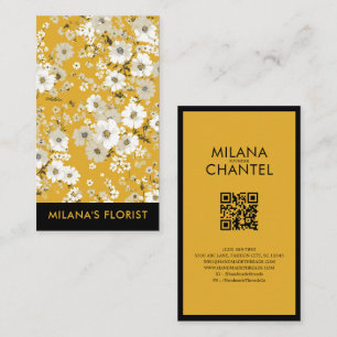 Gul Marguerit Modern Trendig Blomma Florist Visitkort