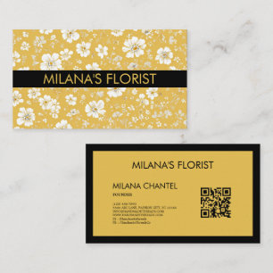 Gul Marguerit Modern Trendig Blomma Florist Visitkort